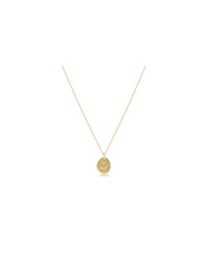 16" Necklace Gold - Inspire Love Small Gold Disc
