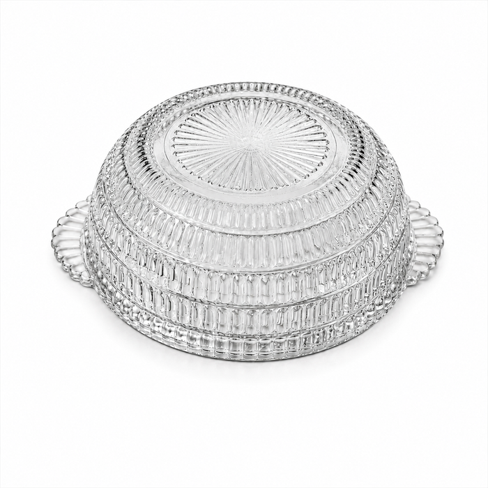 Vintage Hazel Atlas Beehive Clear Glass Serving Bowl with Handles