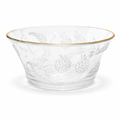 1970s Arcopal Glass Berry Bowl with Gold Trim - Made in France