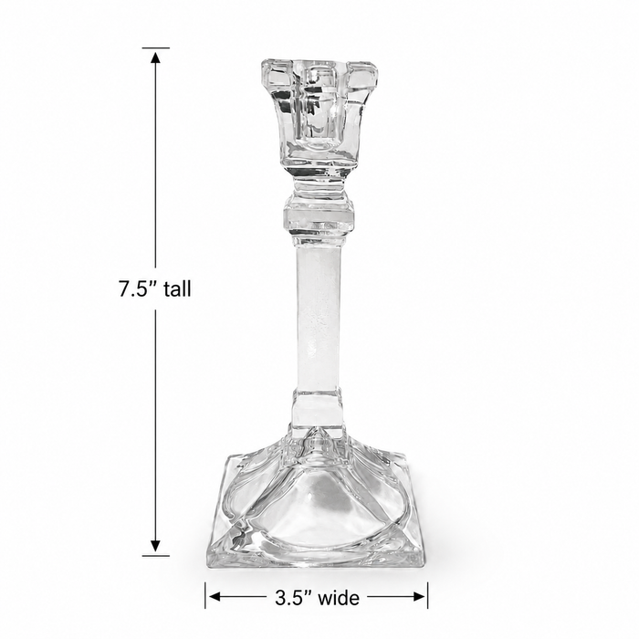 Vintage Toscany Collection Lead Crystal Taper Candle Holder - 7.5 Inch