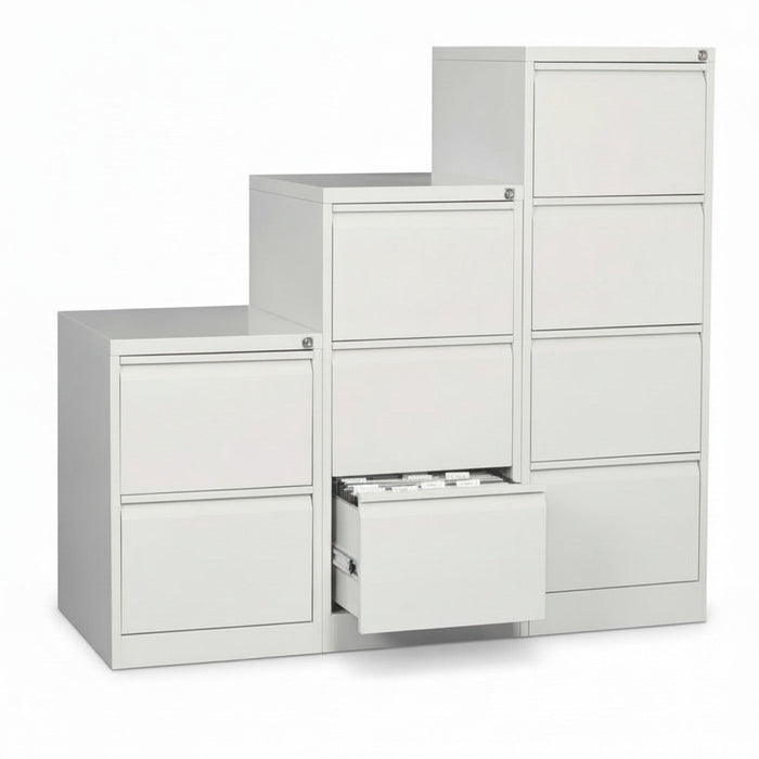 SOHO II Istanbul 2-drawer vertical filing cabinet, light gray, front view