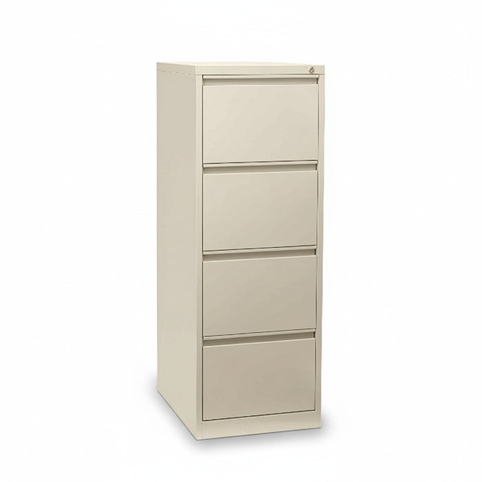 Beige 4-drawer vertical filing cabinet by SOHO II GENEVA, four stacked drawers