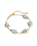 Adriana scallop frame bracelet gold sky blue iridescent abalone