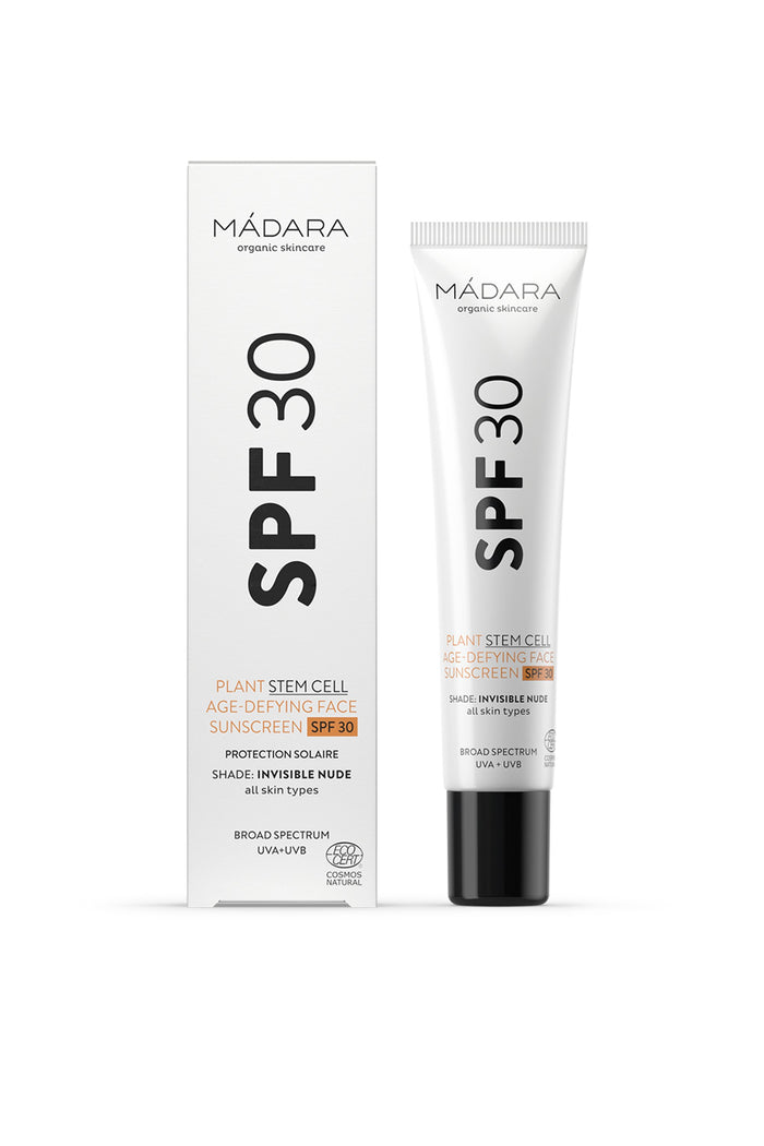shop age-defying face sunscreen SPF 30 by Mádara at thegreenlabels