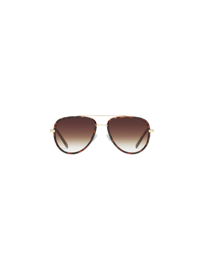 All in Mini Sunglasses, Tortoise Frame/Brown Fade Lens