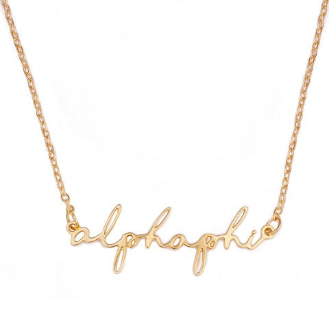 Alpha Phi Script Necklace