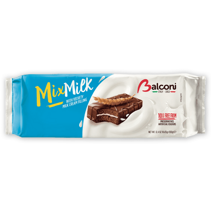 Balconi Mix Milk Snack Cakes with Cream Filling, 12.4 oz (10-Pack Case)