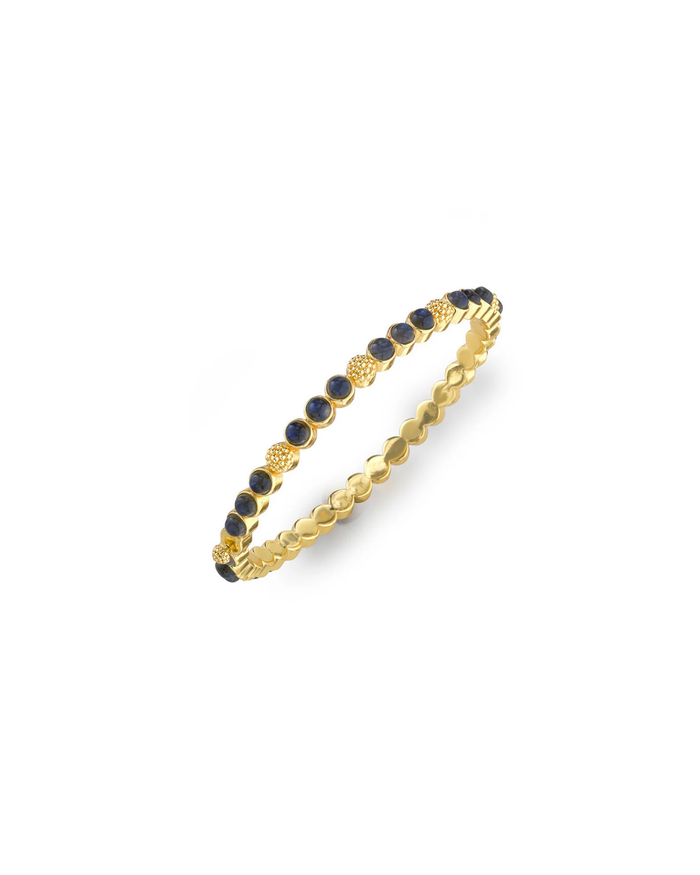 Berry Gem Petite Hinged Bangle, Blue Labradorite
