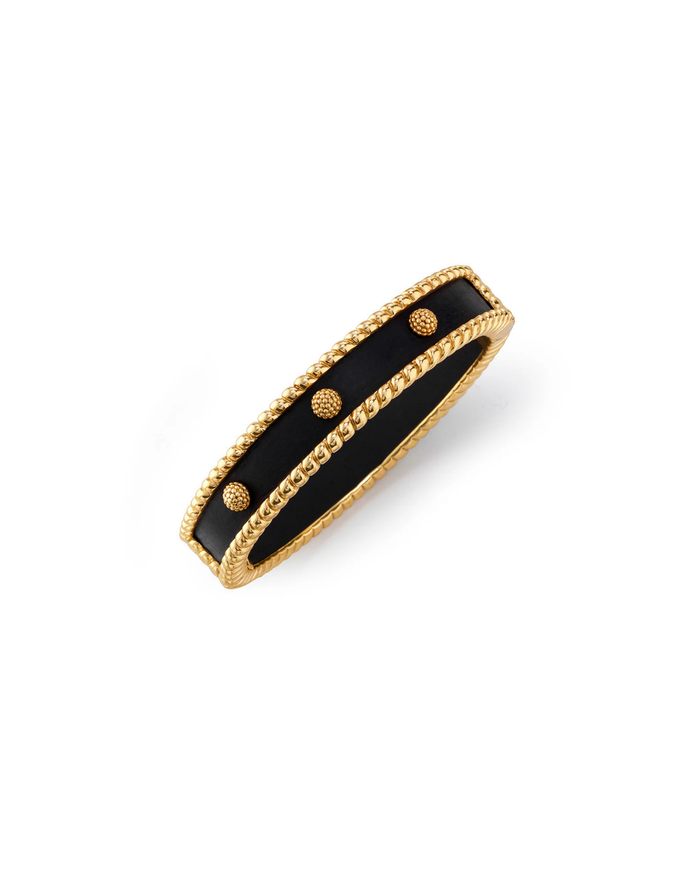 Berry Small Hinged Bangle, Ebony