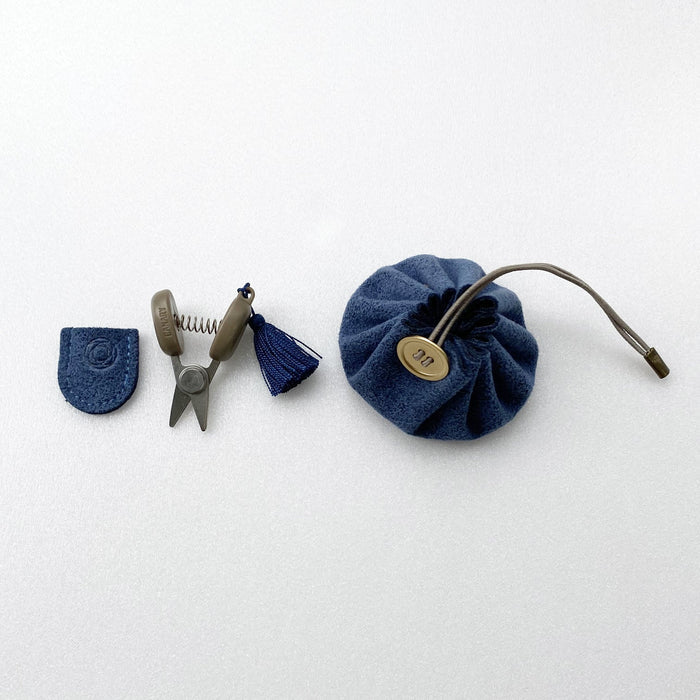 Brooklyn Haberdashery - Mini Scissors and Mini Drawstring Pouch Set - Blue