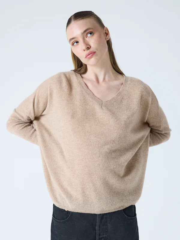 Sweater Absolut Cashmere Camille V Neck Sweater Chestnut Apoella