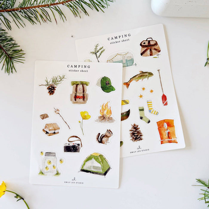 Camping sticker sheets - The Preppy Bunny
