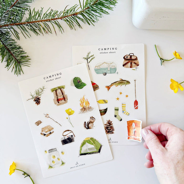 Camping sticker sheets - The Preppy Bunny