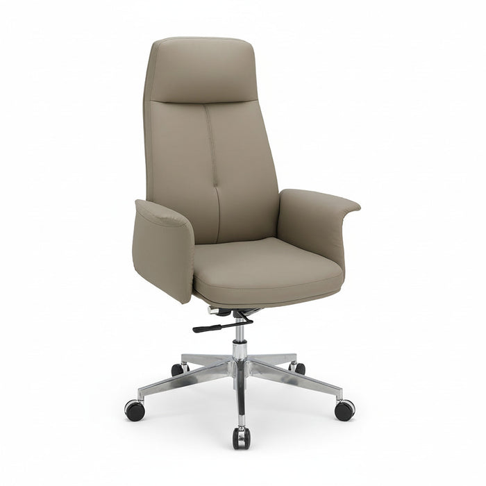 CHELLA executive chair, beige, cushioned arms, swivel base