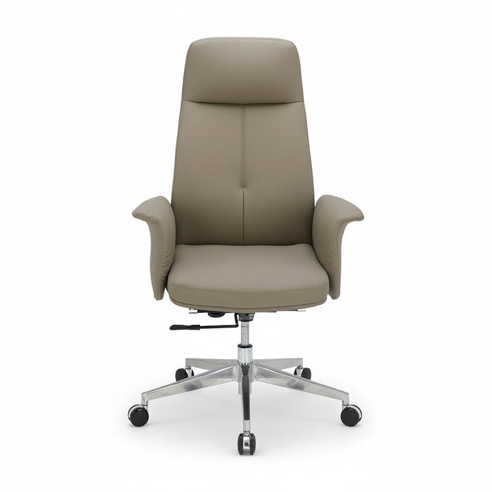 CHELLA executive chair, beige upholstery, high back, swivel base