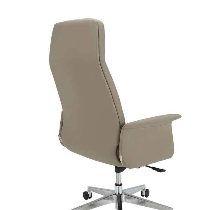 CHELLA executive chair, beige, angled back view with padded armrests