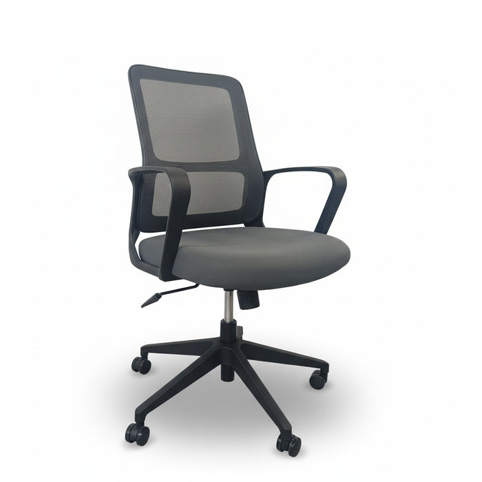 COOPER office chair with mesh back and padded seat, swivel base and armrests