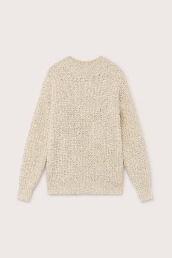 Shop cotys sweater snow white by Thinking Mu on thegreenlabels