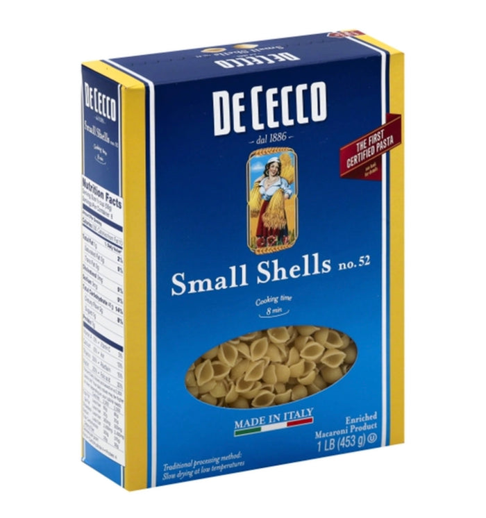 De Cecco Small Shells #52, 1lb / 20 Packages Per Case
