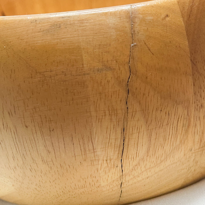 Vintage Decorative Wood Bowl 8.75 Inch - Rustic Farmhouse Serving