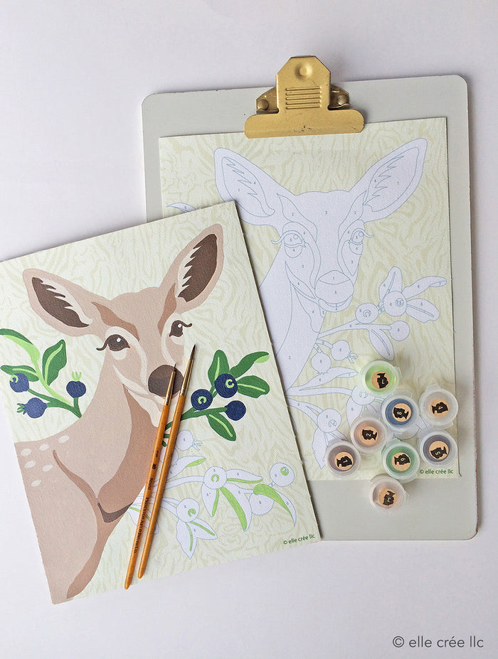 Deer with Huckleberries | 8x10 paint-by-number kit