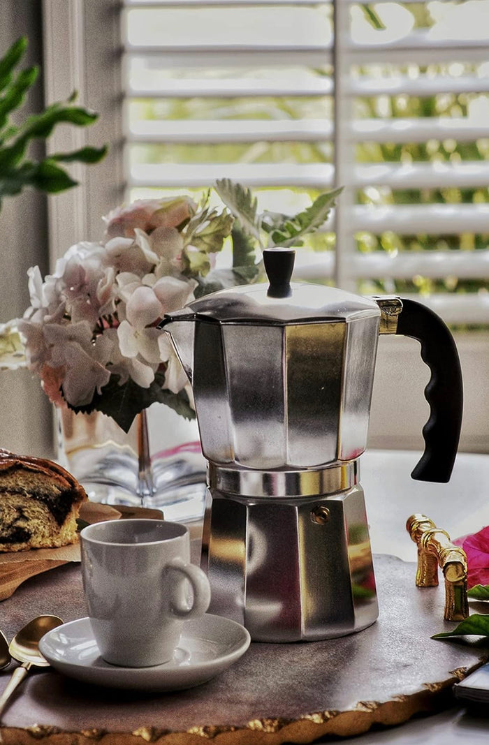 Espresso Moka Stovetop Coffeemaker 3-Cup, Silver / Aluminum IMUSA-USA