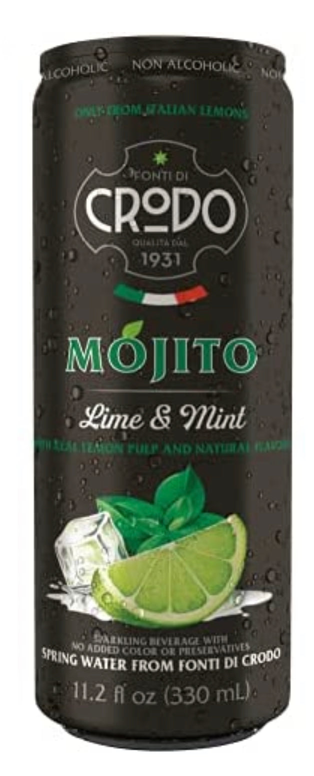 Fonti Di Crodo - Mojito, Italian Sparkling Beverage with Lime & Mint, 11.2 Oz. Cans (Pack of 24)