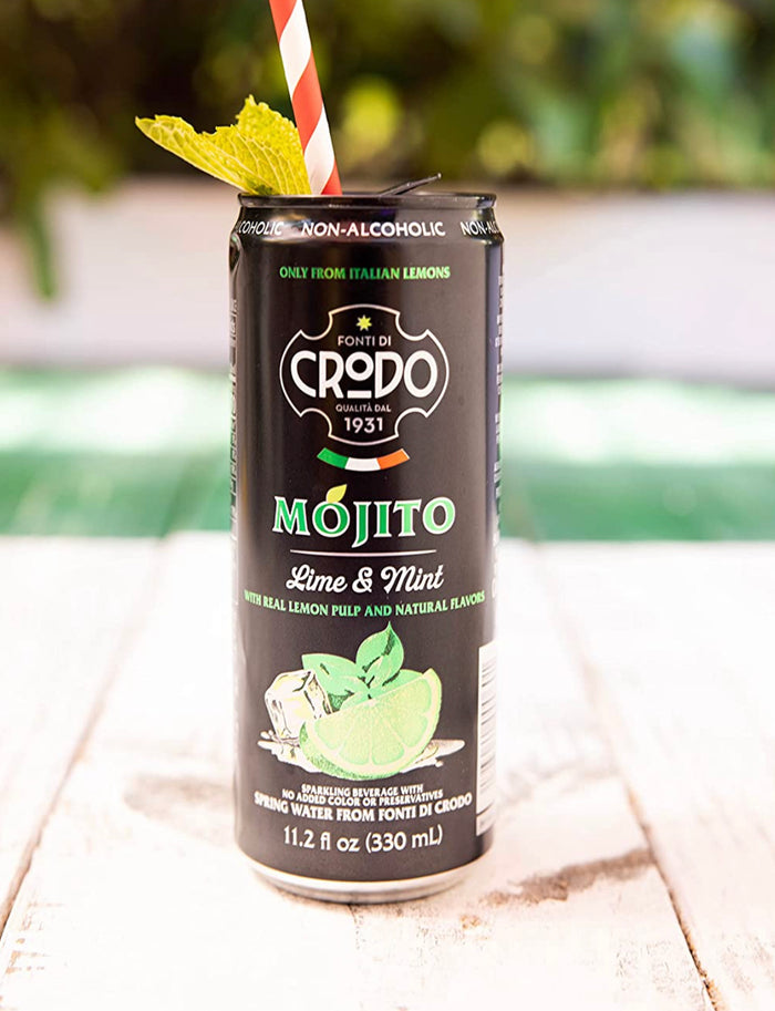 Fonti Di Crodo - Mojito, Italian Sparkling Beverage with Lime & Mint, 11.2 Oz. Cans (Pack of 24)