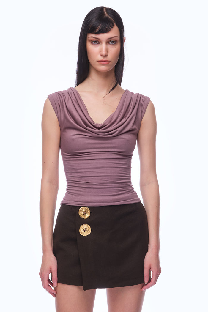 Gaia Mini Skirt - ESPRESSO WOOL