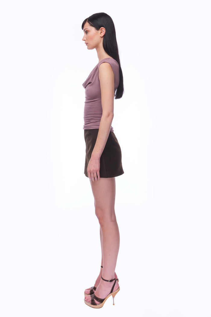 Gaia Mini Skirt - ESPRESSO WOOL