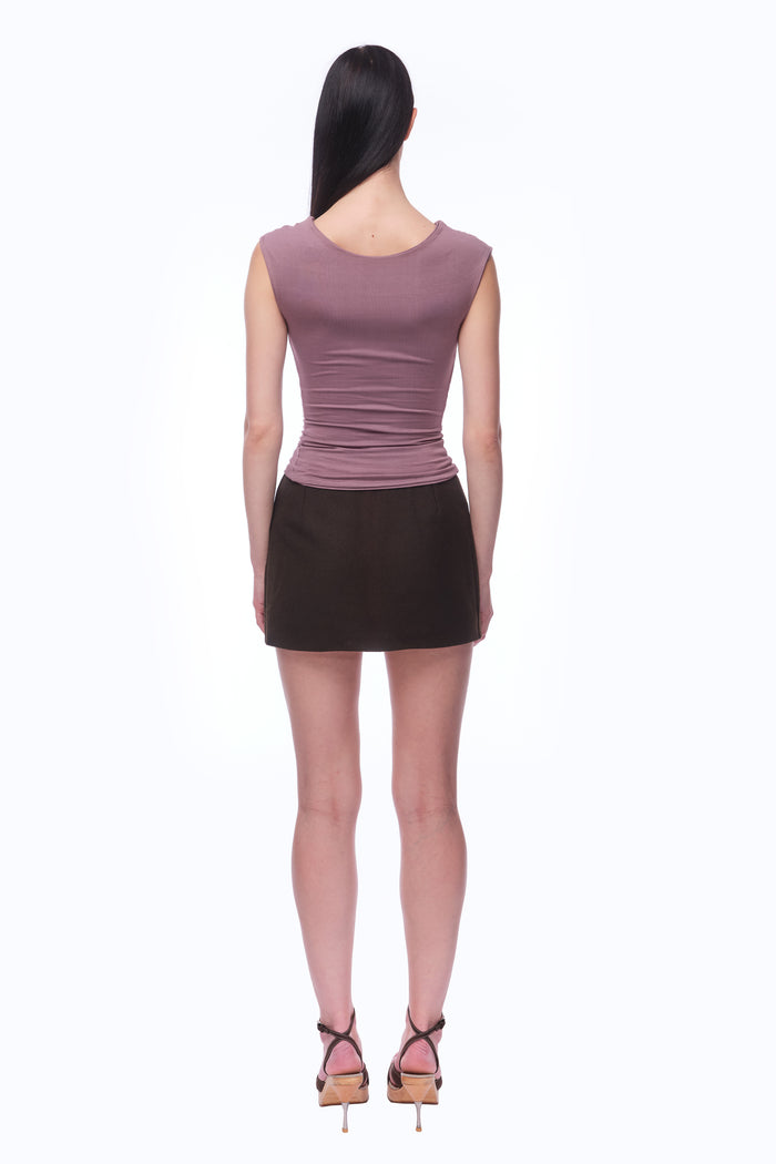 Gaia Mini Skirt - ESPRESSO WOOL