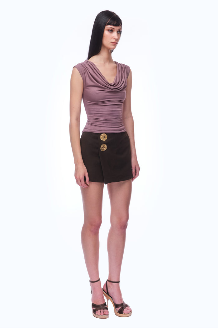 Gaia Mini Skirt - ESPRESSO WOOL