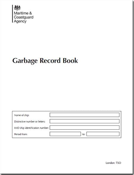 Garbage Record Book 2018 edition