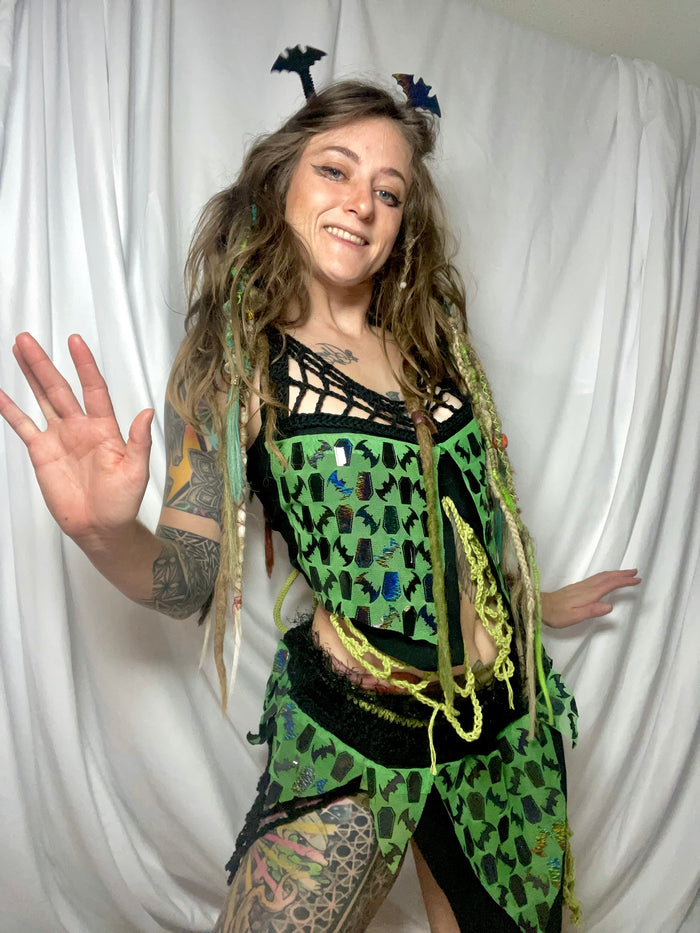 Grunge Fairy Outfit - Organic Crochet Ravewear Alternative Festival Set