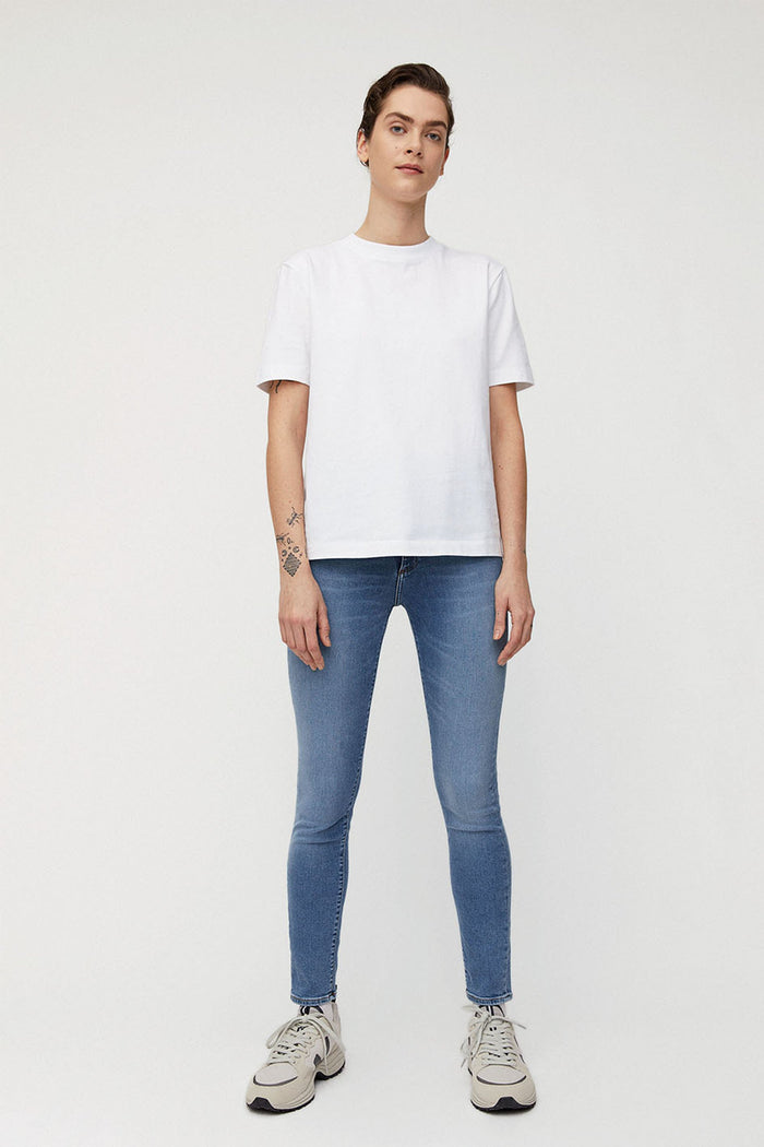 ingaa x stretch high waist skinny jeans sky blue by ARMEDANGELS on Thegreenlabels