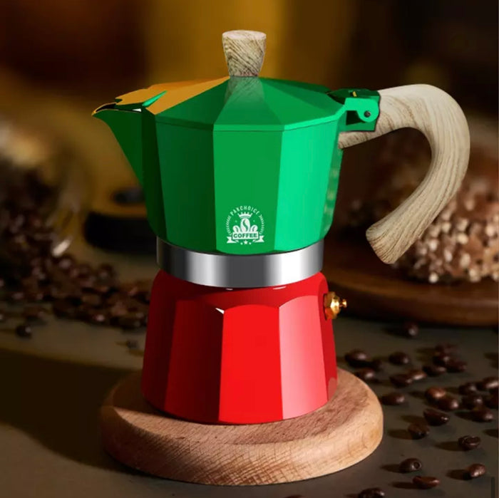 Italy Flag / Moka Espresso Coffee Maker (3-Cup