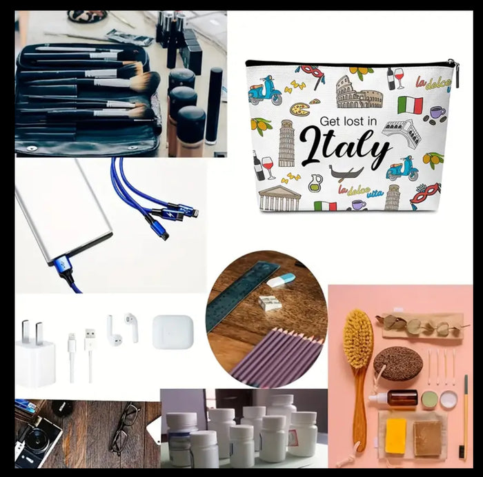 Italy Travel Gift Cosmetic Bag Italy Lovers.