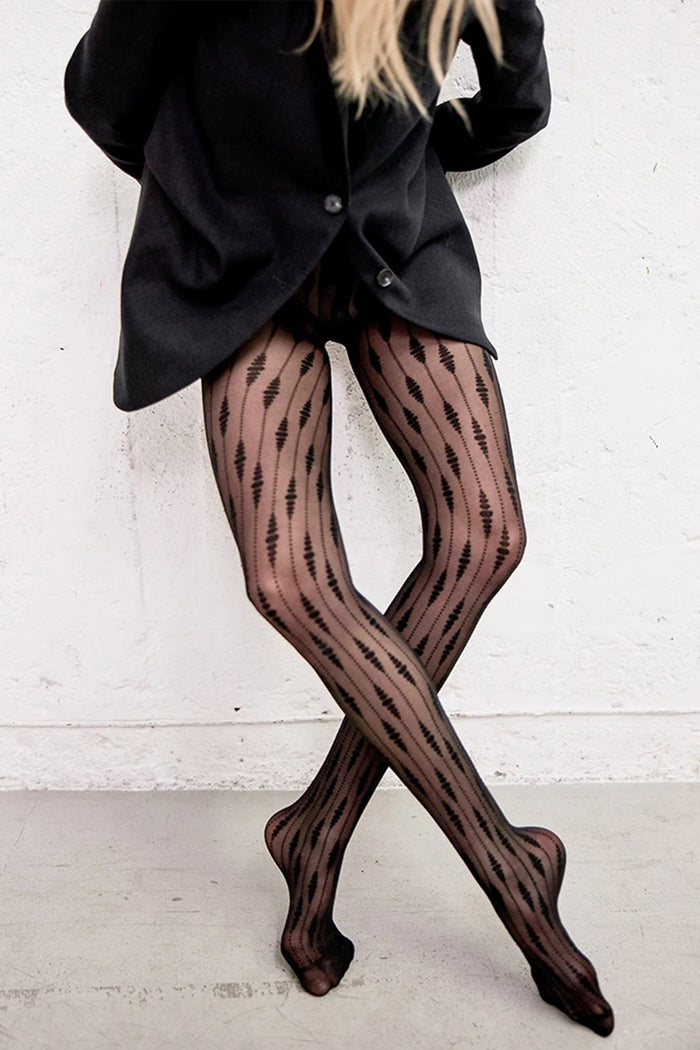 josefin drop tights black by Swedish Stockings on thegreenlabels