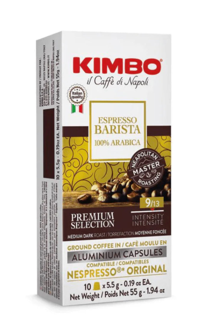 Kimbo Respresso Compatible Barista 100% Arabica Aluminum Capsules, (Case of 100)