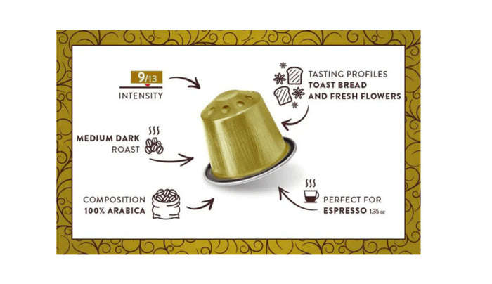 Kimbo Respresso Compatible Barista 100% Arabica Aluminum Capsules, (Case of 100)