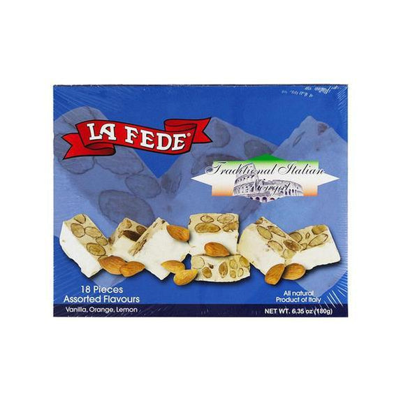 La Fede Soft Assorted Torrone 18 Pieces Per Pack.(12-Pack Special)