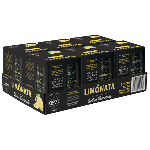Lemonade Real Lemon Pulp by Crodo - 11.2 fl oz (24-Cans Per Case)