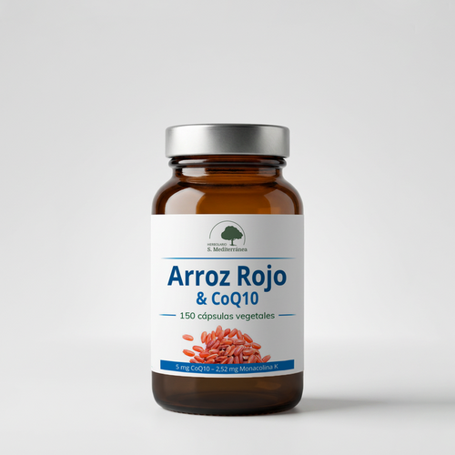 Levadura de Arroz Rojo y Q10, 150 cápsulas vegetales | Salud Mediterránea