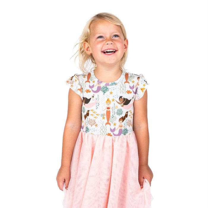 Making Waves Mermaids Girl Tulle Dress Bamboo Kids Clothing: 2/3T