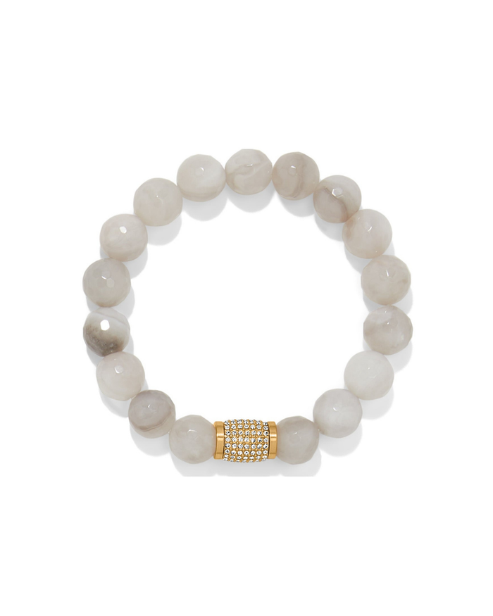 Meridian Solis Bead Stretch Bracelet, Cream
