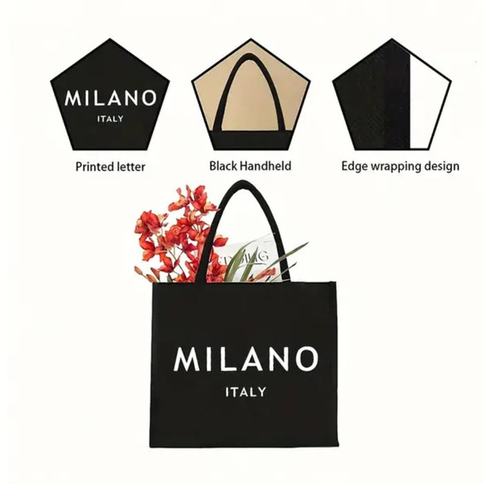 "Milano Italy" Carved Printed Tote Bag,