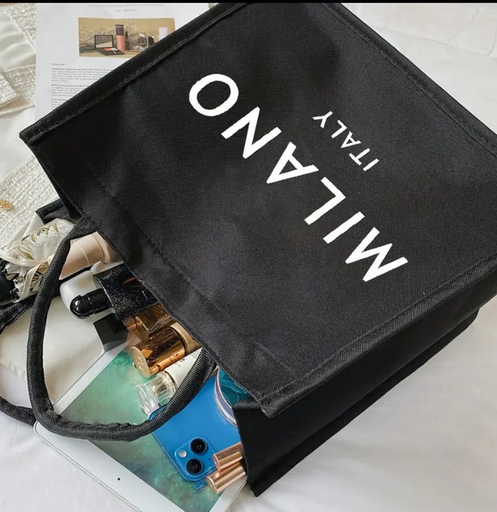 "Milano Italy" Carved Printed Tote Bag,