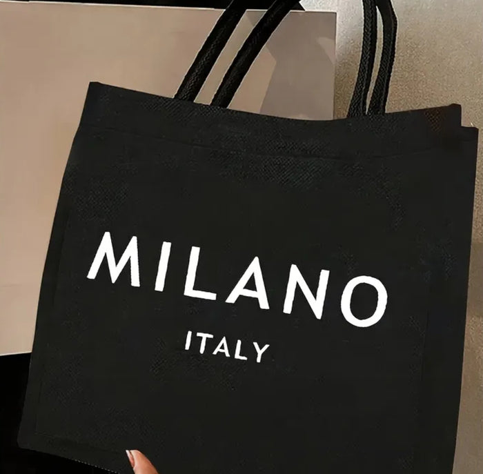 "Milano Italy" Carved Printed Tote Bag,