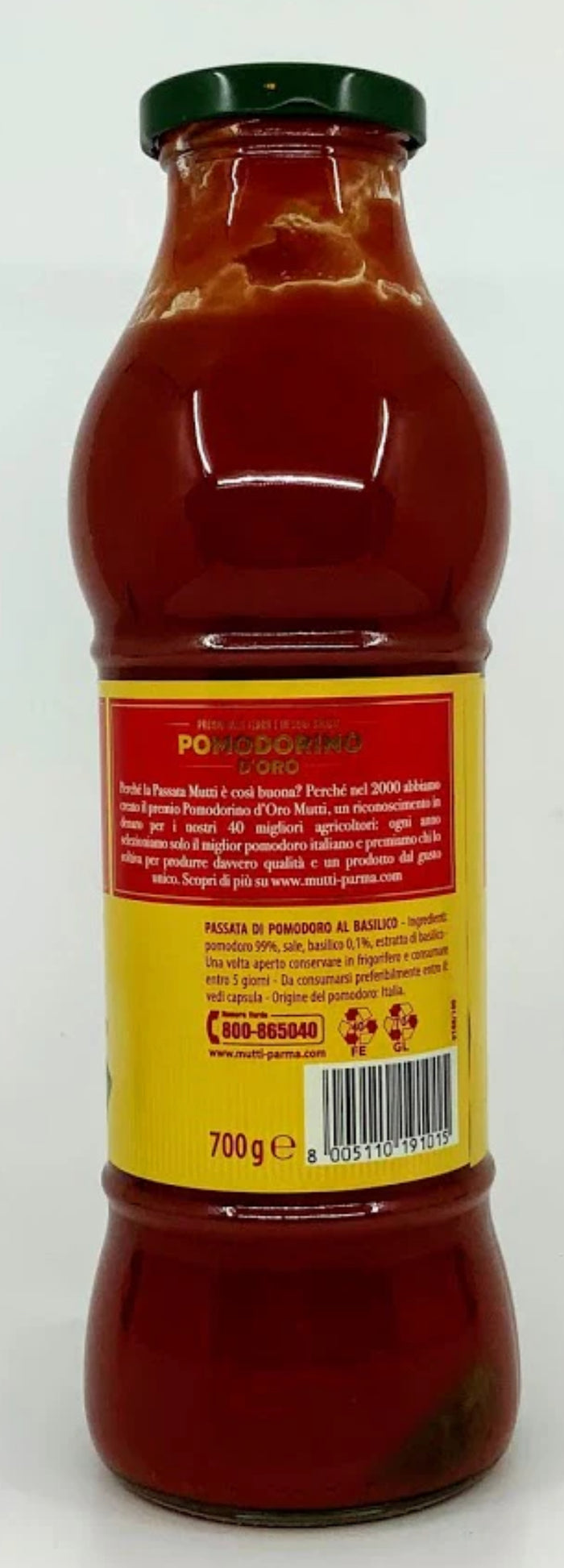 Mutti - Tomato Puree with Basil Passata-700g (Case/6)