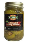 Napoli Hot Stuffed Cherry Peppers / Stuffed with Prosciutto & Aged Provalone 14oz / 397g (2-pack)